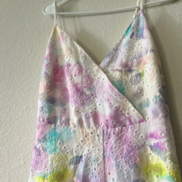 SOLD 🐰 Adyson Parker Spring Lilac Cotton Eyelet Embroidered V-neck Maxi Dress - Picture 4 of 8